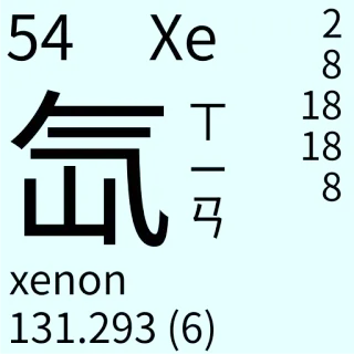 🇹🇼 Xe
xenon Chemie, Xenon, Periodensystem, Element telegram sticker