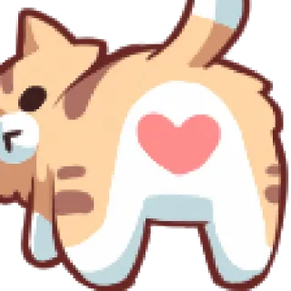 ❤️ kat, hart, dier, sticker, schattig telegram sticker