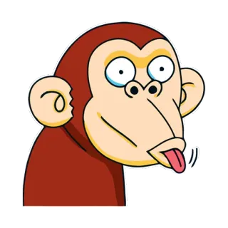 😝 猴子, 卡通, 动物, 舌头, 搞笑 telegram sticker