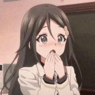🤭 anime, chica, sorprendida, linda, sonrojada, escolar telegram sticker
