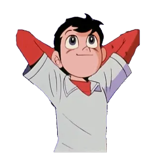 😇 Dessin animé, Anime, Garçon, Personnage, Rouge, Blanc whatsapp sticker