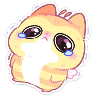😢 cat, cute, crying, sad, kawaii, kitten, cartoon telegram sticker