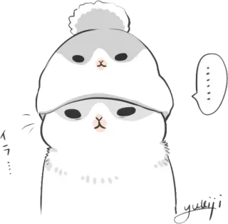 ❄ イラ słodkie, kawaii, zwierzę, królik, kapelusz, naklejka telegram sticker