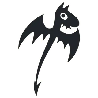 🦇 มังกร, ปีศาจ, แฟนตาซี, สัตว์ประหลาด, สัญลักษณ์, เงา telegram sticker