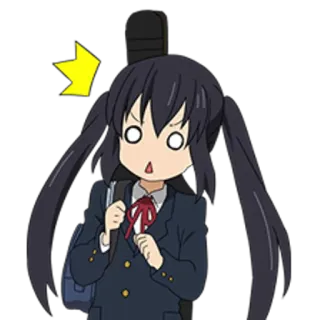 🙀 Azusa Nakano K-On! Anime, K-On, Azusa Nakano, Mangá, Surpreso, Fofo telegram sticker