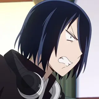 🤬 Yu Ishigami Kaguya-sama: Love Is War 애니메이션, 이시가미 유우, 카구야 님은 고백받고 싶어, 화남, 헤드폰, 십대 whatsapp sticker