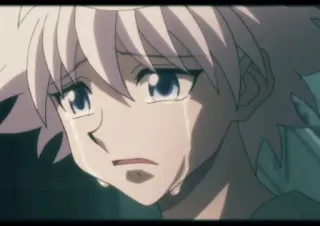 😭 Killua Zoldyck Hunter x Hunter Аниме, Персонаж, Парень, Плачет, Киллуа, Hunter x Hunter, Грустный telegram sticker