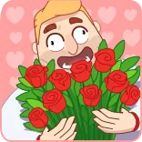 🤪 uomo, fiori, rose, mazzo, amore, regalo telegram sticker