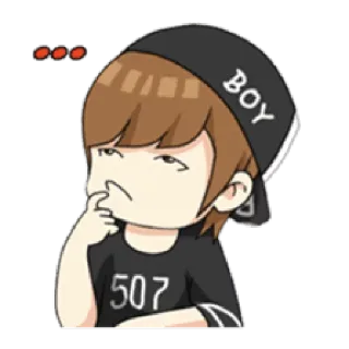 🤔 BOY kartun, karakter, anak laki-laki, anime, ilustrasi whatsapp sticker