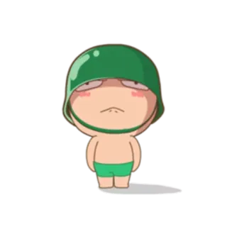😶 helmet, cartoon, soldier, character, military, cute whatsapp sticker
