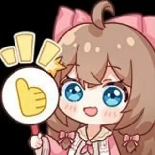👍 Anime, Chibi, Bonito, Desenho animado, Polegar para cima, Positivo, Aprovação, Kawaii telegram sticker