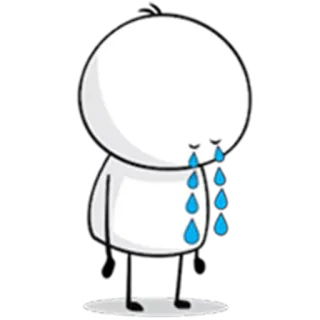 😭 płacz, smutny, łzy, biały, postać telegram sticker