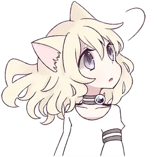🤔 Anime, Katzenmädchen, Süß, Manga, Kawaii, Charakter telegram sticker