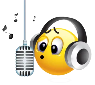 🎧 emoji, microphone, music, headphones, sad, singer whatsapp sticker