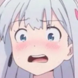 😊 anime, garota, assustada, nervosa, garota anime, corada telegram sticker