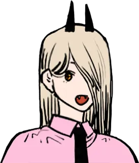 😯 Power Chainsaw Man anime, chainsaw man, power, devil hunter, cartoon telegram sticker