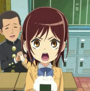 💭 Sasha Blouse Attack on Titan Anime, Ataque dos Titãs, Sasha Blouse, Sala de aula, Chocado, Comida telegram sticker