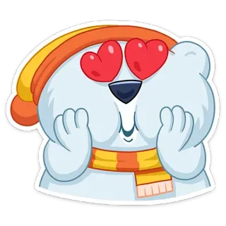 😍 クマ, ハート目, 愛, 漫画, かわいい, 動物, ステッカー telegram sticker