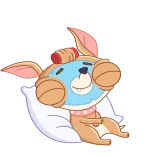 💆‍♀ schläfrig, süß, Cartoon, Tier, schlafend, Kissen whatsapp sticker