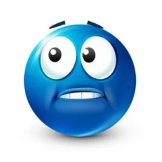 😬 Emoji, Bleu, Inquiet, Préoccupé, Choqué, Peur telegram sticker