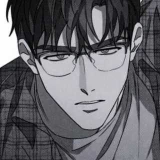 🐚 anime, manga, glasses, portrait telegram sticker