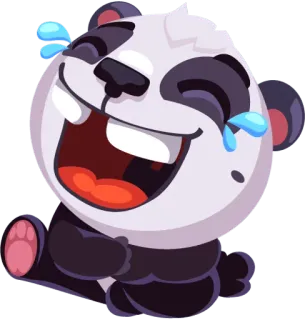 😂 panda, adesivo, desenho animado, fofo, feliz, rindo, emoji telegram sticker