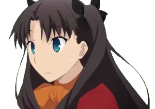 😳 Rin Tohsaka Fate/stay night anime, cartoon, girl, character telegram sticker