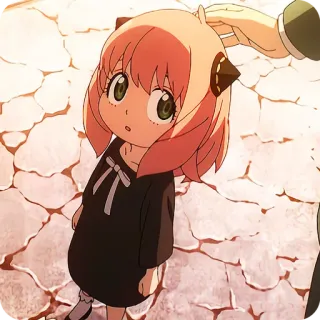 🙂 Anya Forger Spy x Family Anime, Spy x Family, Anya Forger, Postać, Kreskówka, Słodkie telegram sticker