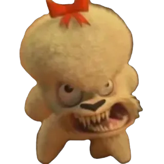 🫥 cartoon, monster, scary, teeth, bow, creature, animal telegram sticker
