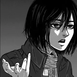 🤔 Mikasa Ackerman Attack on Titan Mikasa Ackerman, Anime, Manga, Stinkefinger, Attack on Titan telegram sticker