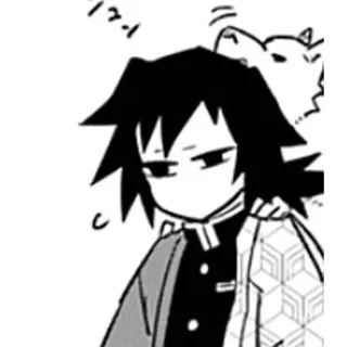 😶 Giyu Tomioka Demon Slayer Anime, Manga, Demon Slayer, Giyu Tomioka, Chibi, Mono telegram sticker
