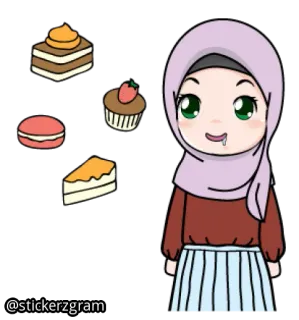 🤤 @stickerzgram Dessert, Hijab, Cupcake, Macaron, Torta whatsapp sticker