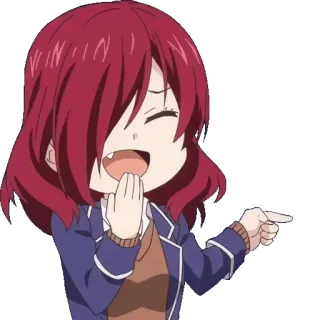 😂 Anime, Rambut merah, Kartun, Tertawa, Chibi telegram sticker
