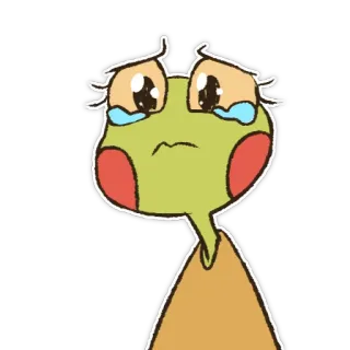 😰 verdrietig, huilen, kikker, cartoon, sticker, emotioneel telegram sticker