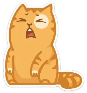 😦 gato, laranja, desenho animado, animal, adesivo, fofo telegram sticker