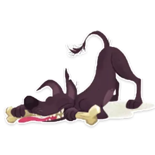 🍗 dog, cartoon, animal, pet, bone, playful telegram sticker