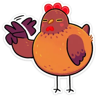 ⭐ kurczak, zwierzę, ptak, zwierzę hodowlane, kreskówka telegram sticker