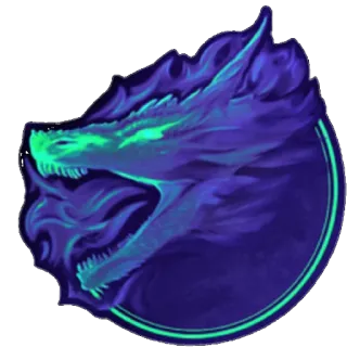 😄 Drache, Tier, Monster, Fabelwesen, Reptil, Blau, Leuchtend telegram sticker