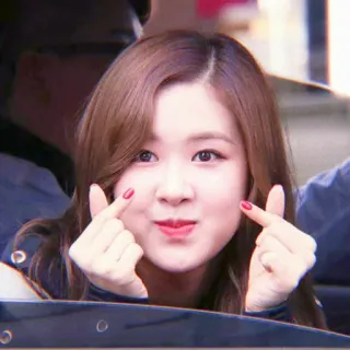 🌹 mujer, coreana, corazón con los dedos, asiática, linda, belleza, rosa telegram sticker