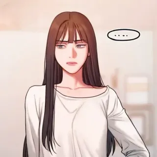 🥀 ... mujer, dibujos animados, pelo largo, expresión, retrato telegram sticker