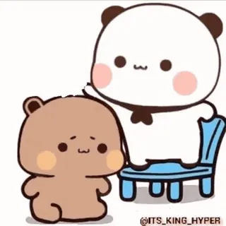 😂 @ITS_KING_HYPER dễ thương, hoạt hình, gấu, tình bạn, kawaii, đáng yêu telegram sticker