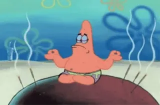 😤 Patrick Star Spongebob Squarepants Patrick Star, Spongebob, Meditation, Yoga, Cartoon telegram sticker