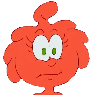 😟 cartoon, character, red, blob, eyes, cute whatsapp sticker