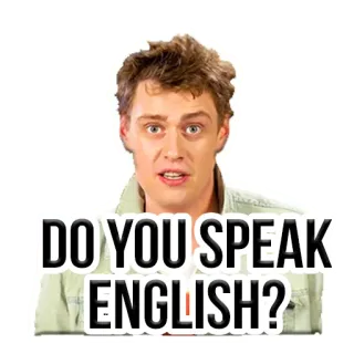 ❓ DO YOU SPEAK ENGLISH? pregunta, inglés, idioma, hablar, conversación, meme telegram sticker