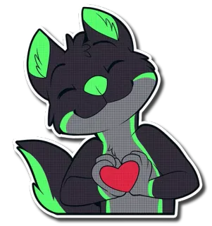 ❤ Furry, Dibujo animado, Animal, Corazón, Amor, Lindo telegram sticker