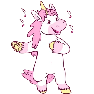 🤩 licorne, dessin animé, fantaisie, magie, mignon, animal, rose telegram sticker