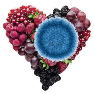 💔 과일, 하트, 베리, 딸기, 라즈베리, 블랙베리, 포도, 붉은 건포도 telegram sticker