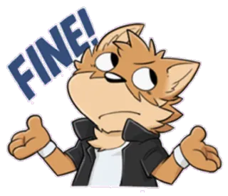 😐 FINE! kucing, stiker, kartun, sikap, meme whatsapp sticker