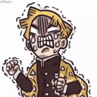 😭 Zenitsu Agatsuma Demon Slayer Anime, Demon Slayer, Zenitsu, Ängstlich, Lustig, Charakter telegram sticker