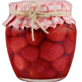 🫥 strawberry, jam, jar, fruit, food, dessert telegram sticker